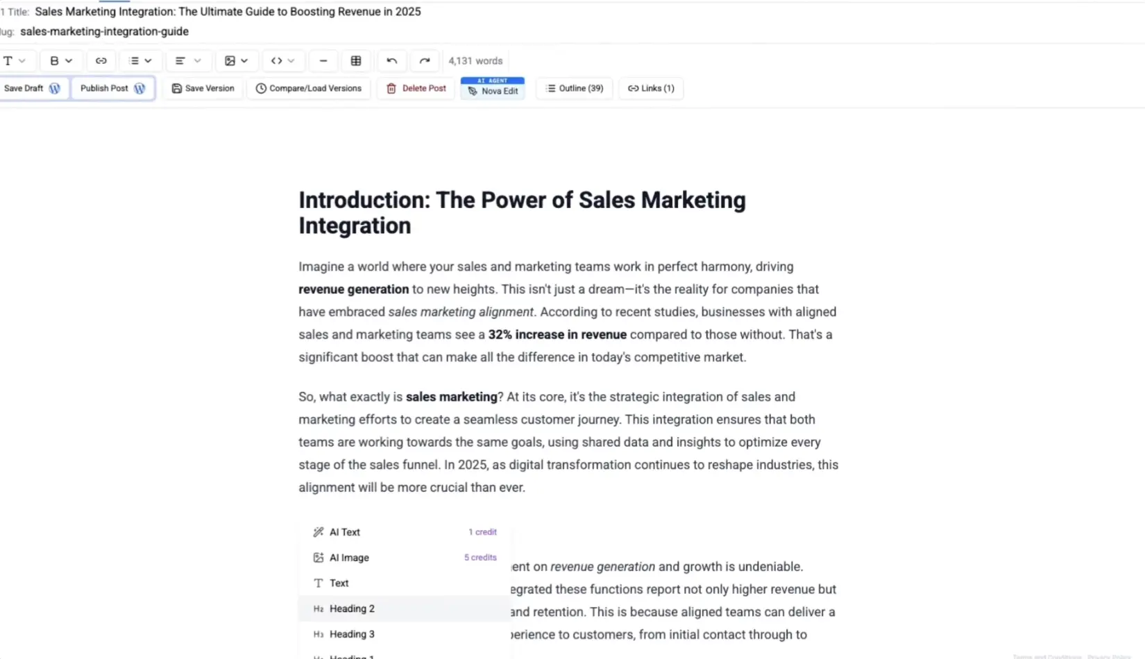 WordPress AI-powered blog editor interface demonstration video preview