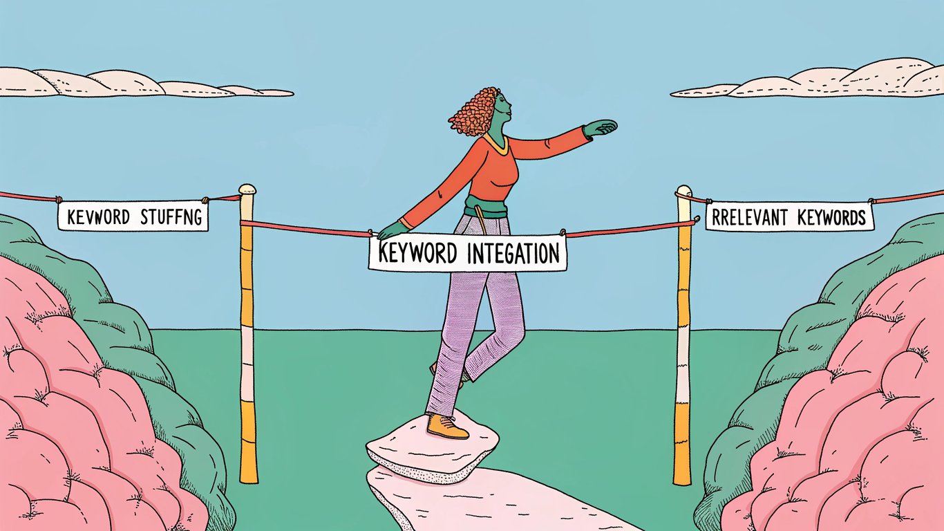 Metaphorical illustration of strategic keyword integration.
