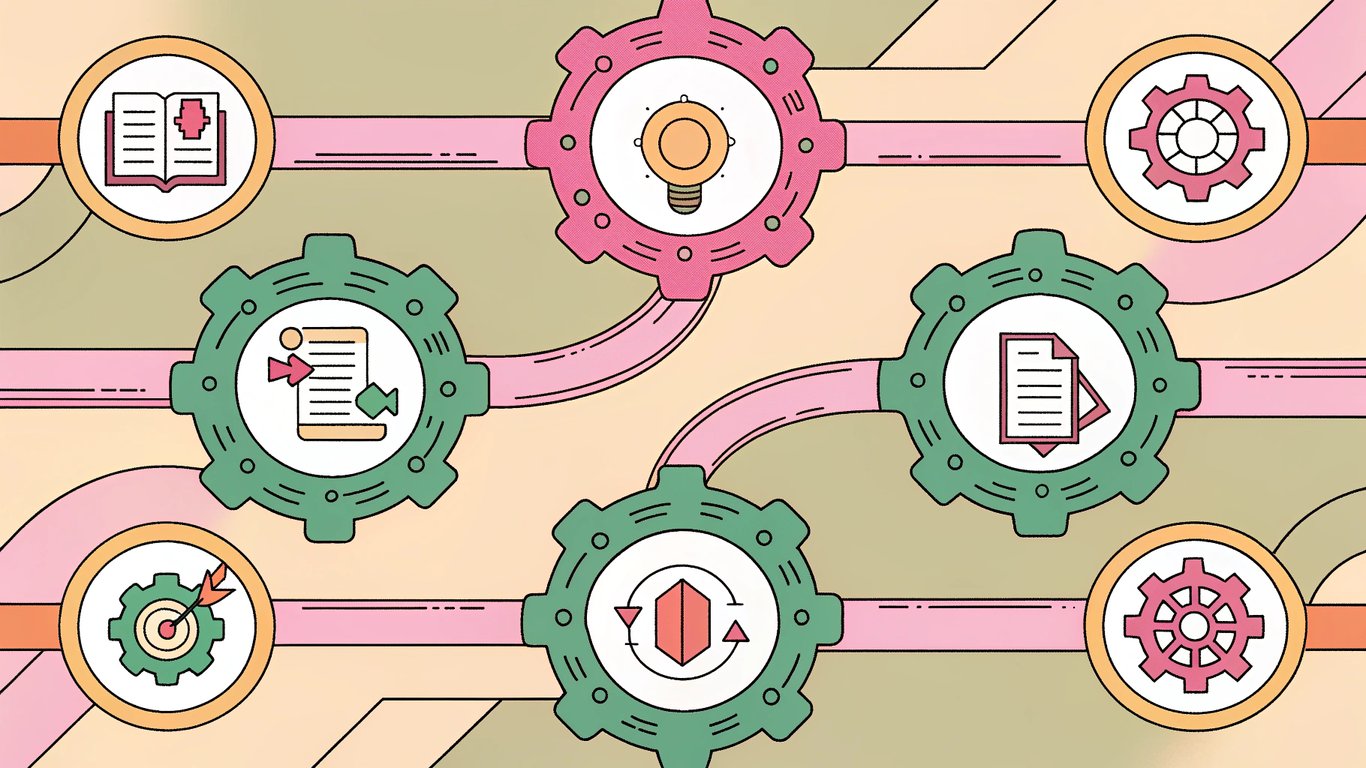 Illustration of a content publishing workflow pipeline