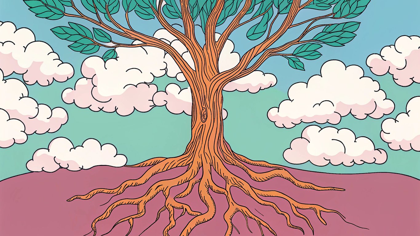 Metaphorical illustration of evergreen and trending content.