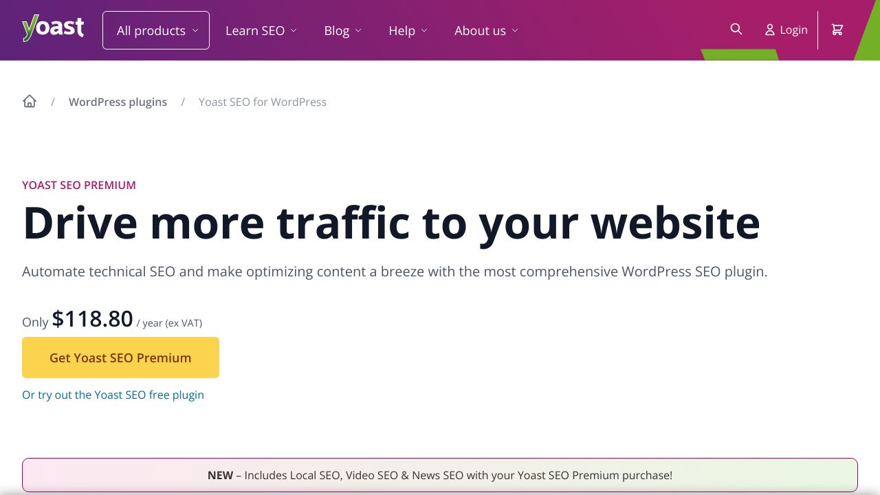 Yoast SEO plugin for WordPress