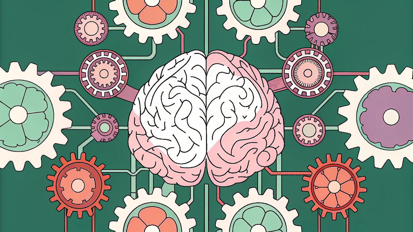 Brain connected to gears representing AI integration with WordPress.