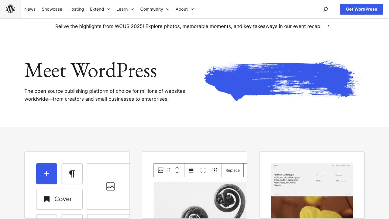 WordPress.org homepage
