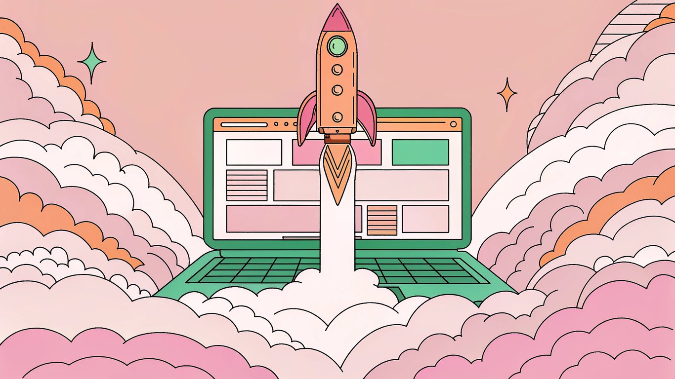 Rocket launching into space