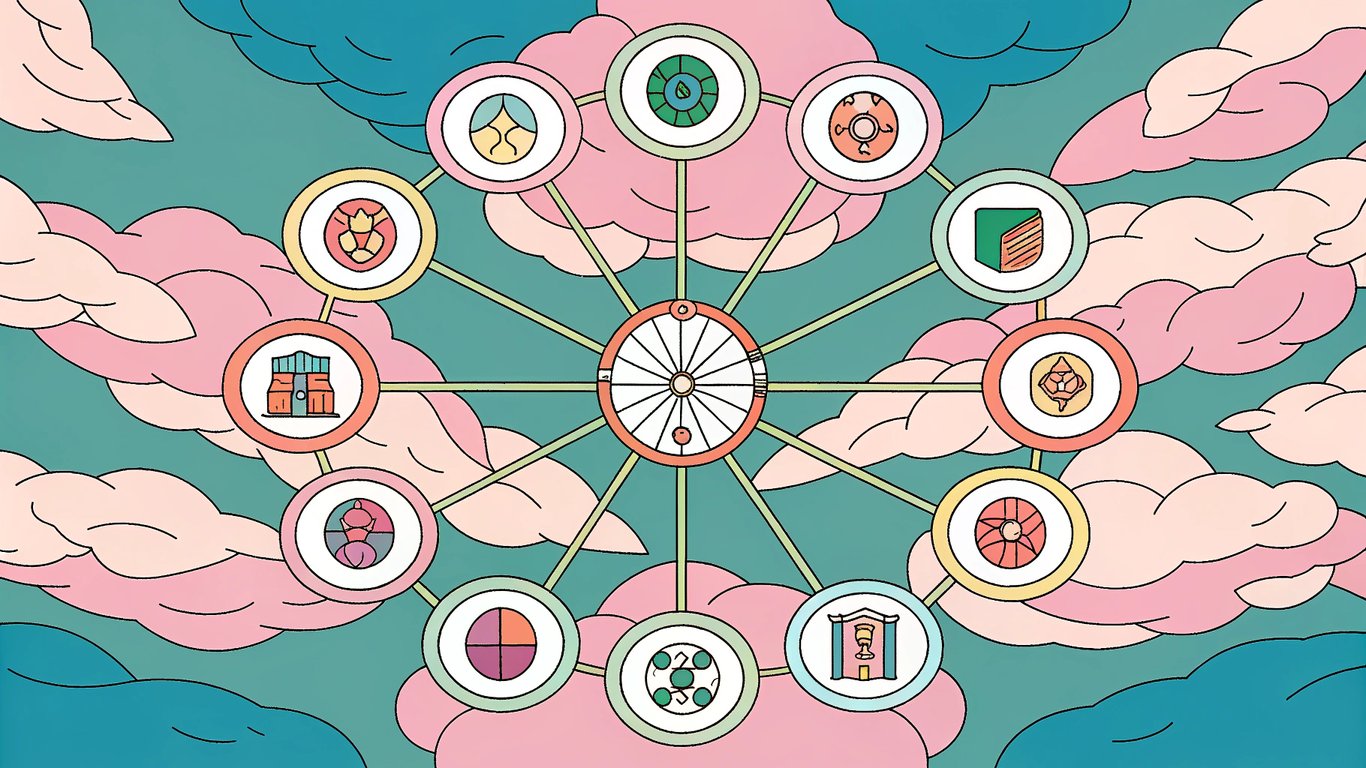 Illustration of interconnected AI tools within a content management system