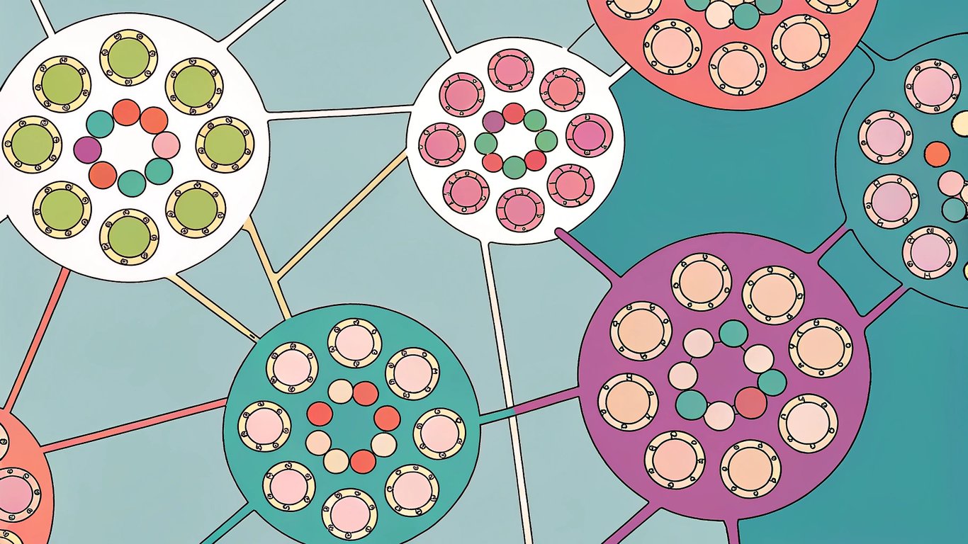 Network graph illustrating keyword clustering