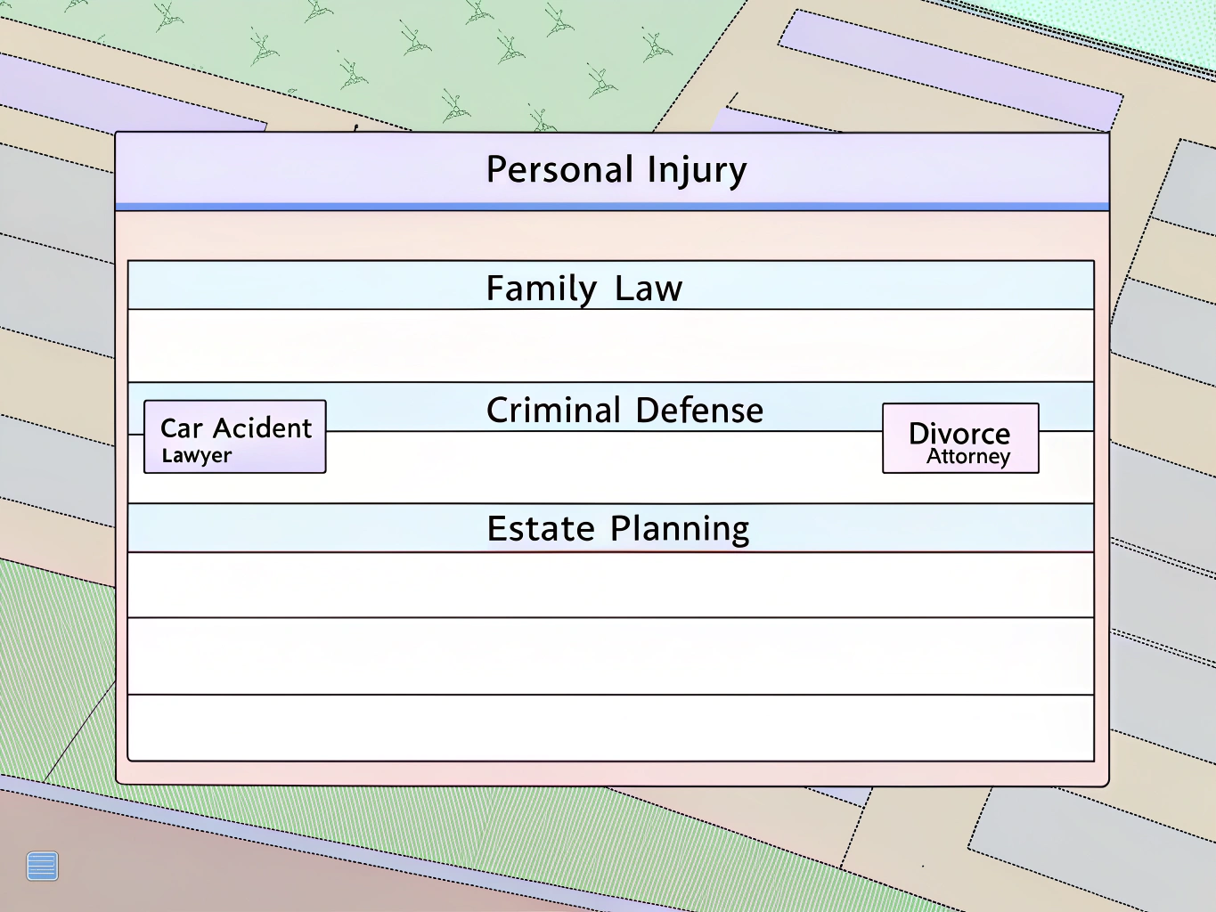 Legal topic configuration interface