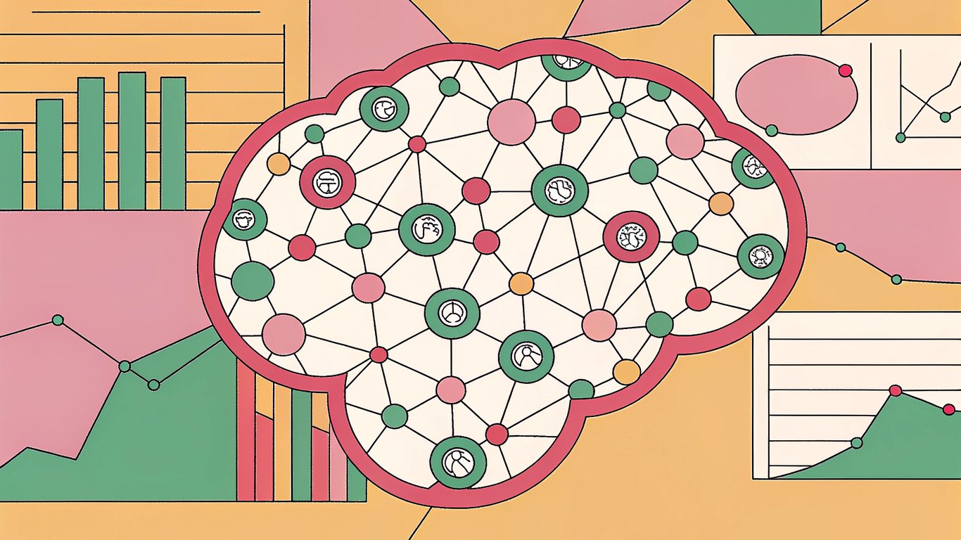 Visualizing the complex process of analyzing AI content performance with data points and graphs.