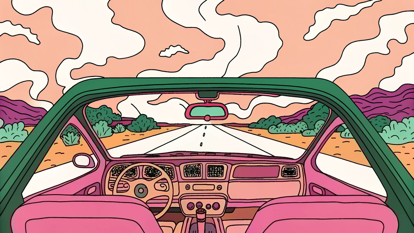 Illustration of a car with a strong engine but no navigation system, symbolizing WordPress's SEO foundation needing user direction.