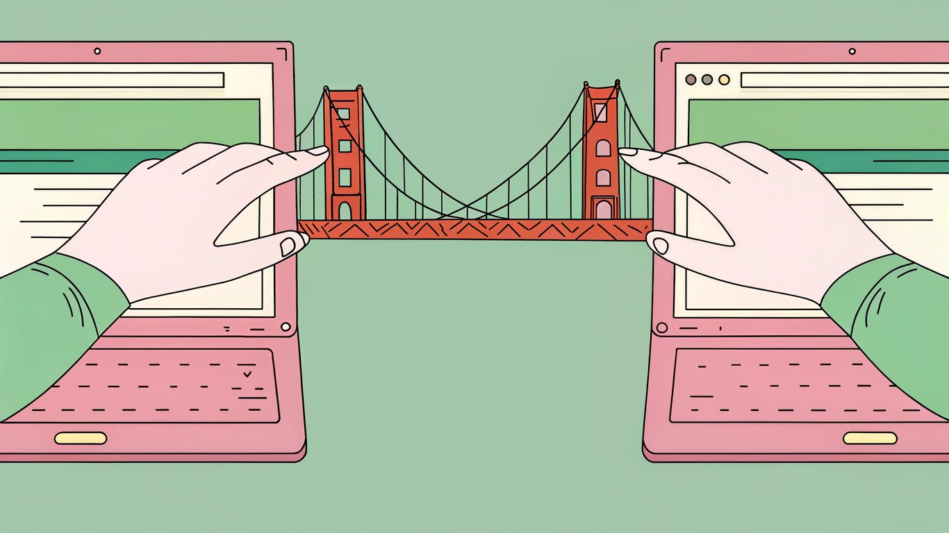 Illustration of SEO keywords as a bridge between user search queries and relevant content.