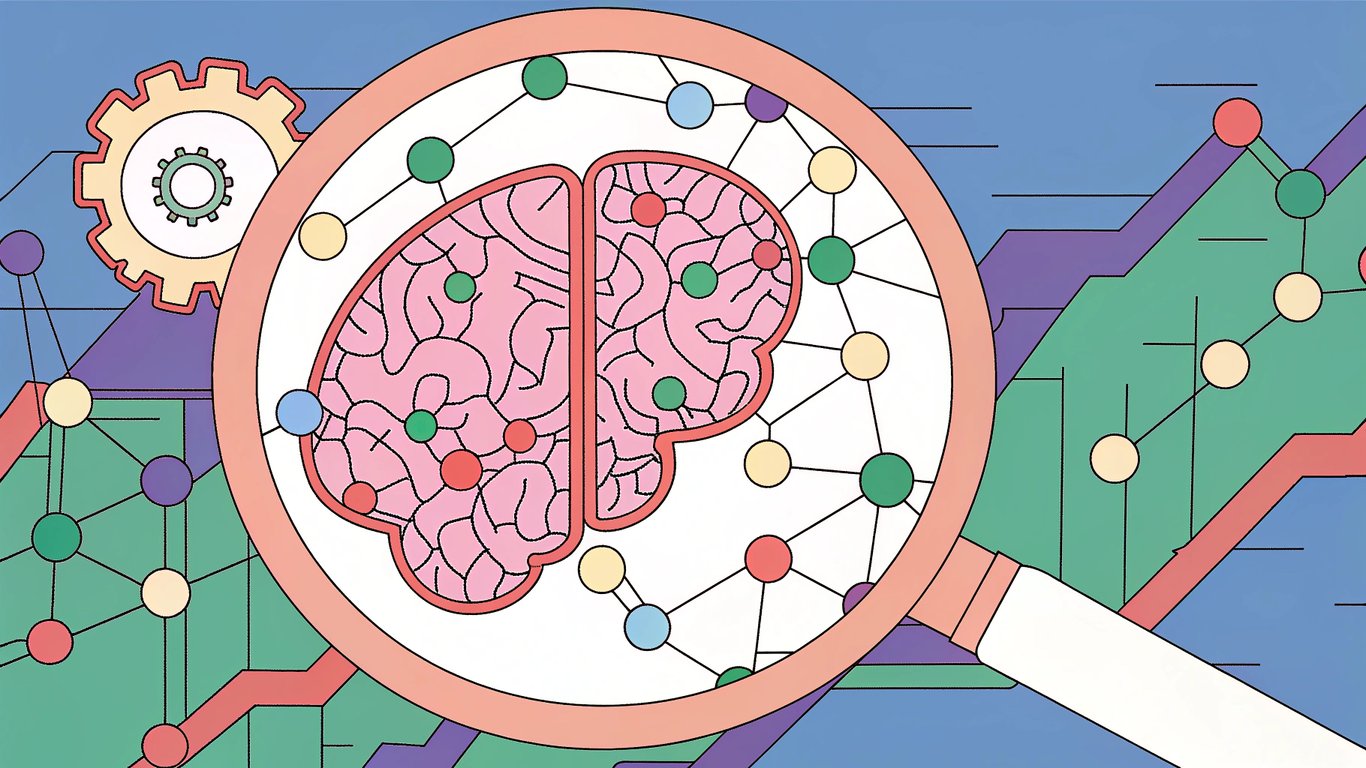 AI brain analyzing a complex SEO web graph