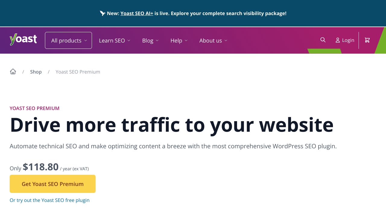 Screenshot of the Yoast SEO plugin interface within a WordPress dashboard.