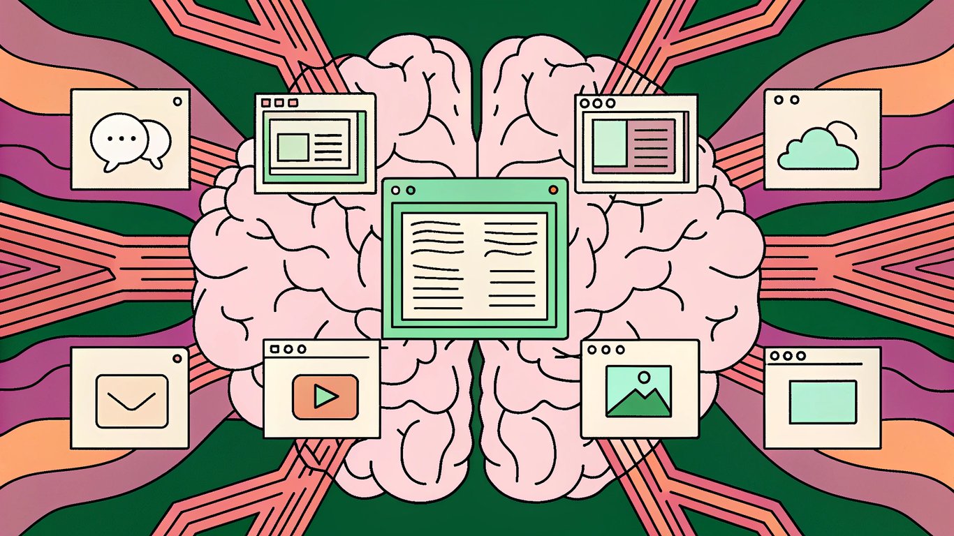 AI system generating diverse content formats like text, images, and videos.