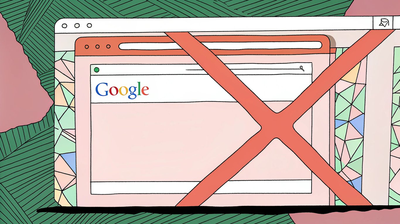 A broken website and a Google penalty notification, symbolizing risks of auto-blogging.