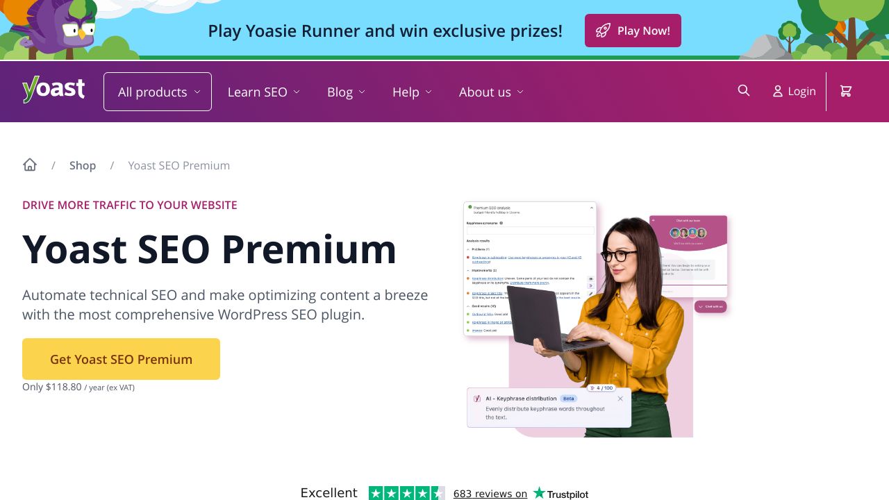 Screenshot of the Yoast SEO content analysis interface within the WordPress editor, showing readability and SEO scores with a traffic light system.