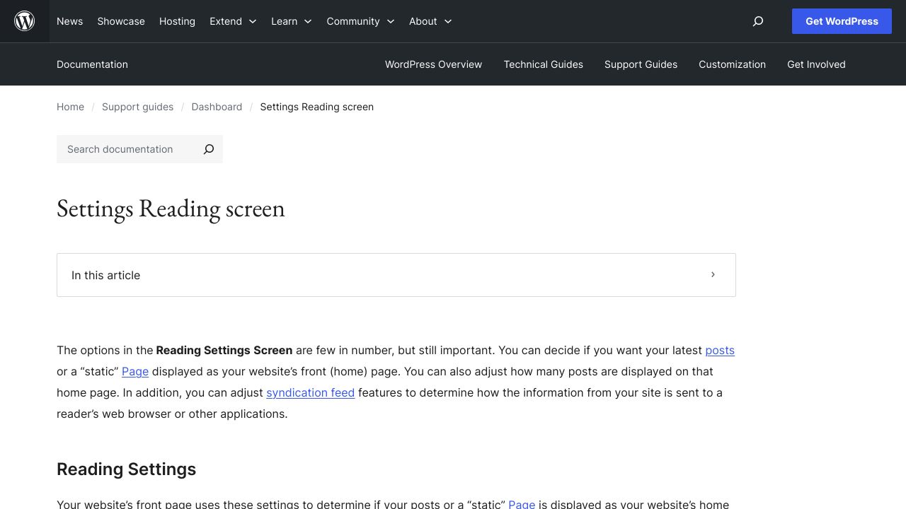 Screenshot of the WordPress 'Settings > Reading' screen, highlighting the search engine visibility option.