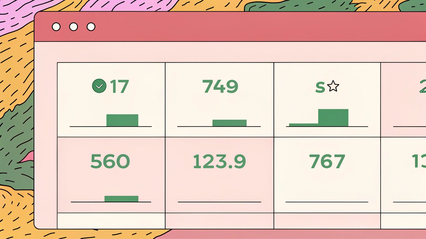 An illustration of a website health dashboard showing performance indicators.