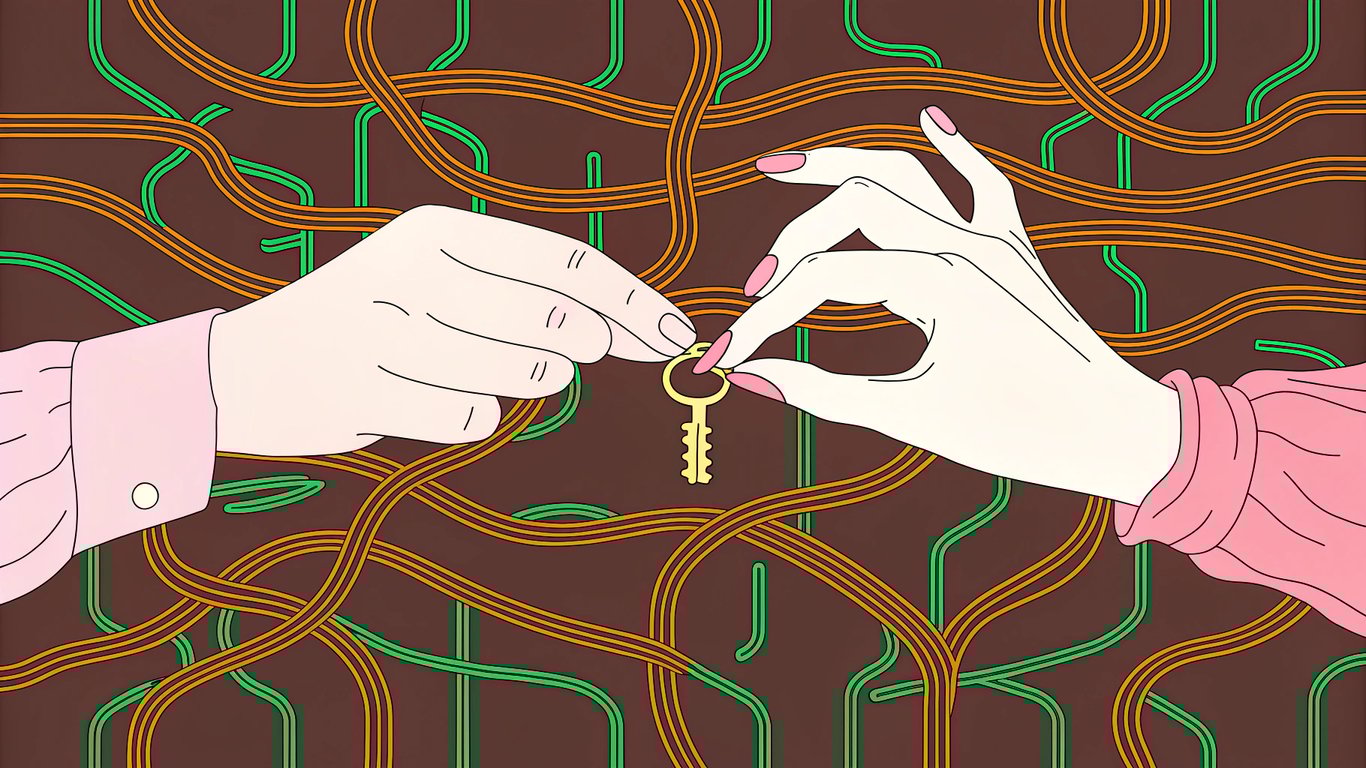 Secure exchange of a password key between two individuals.