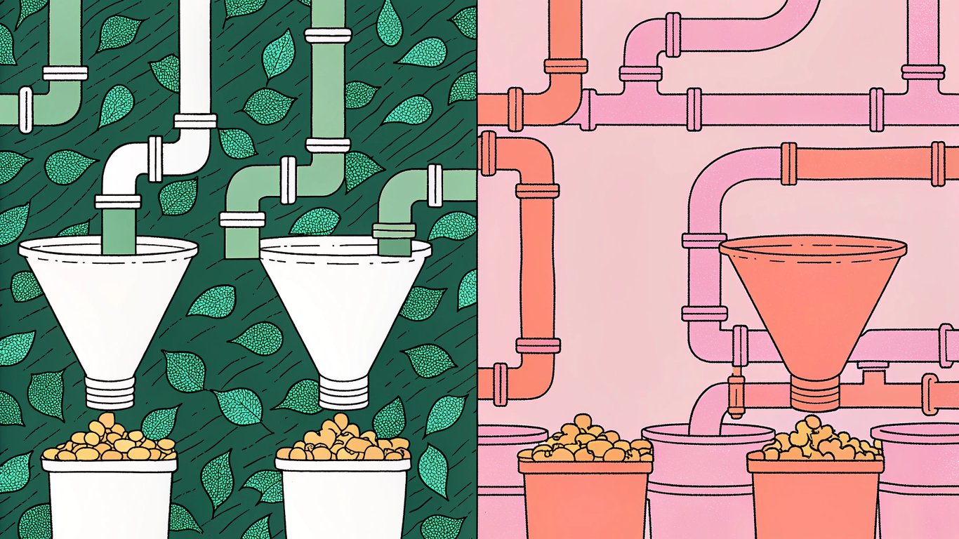 A metaphor illustrating simple, direct monetization versus flexible, multi-faceted monetization.