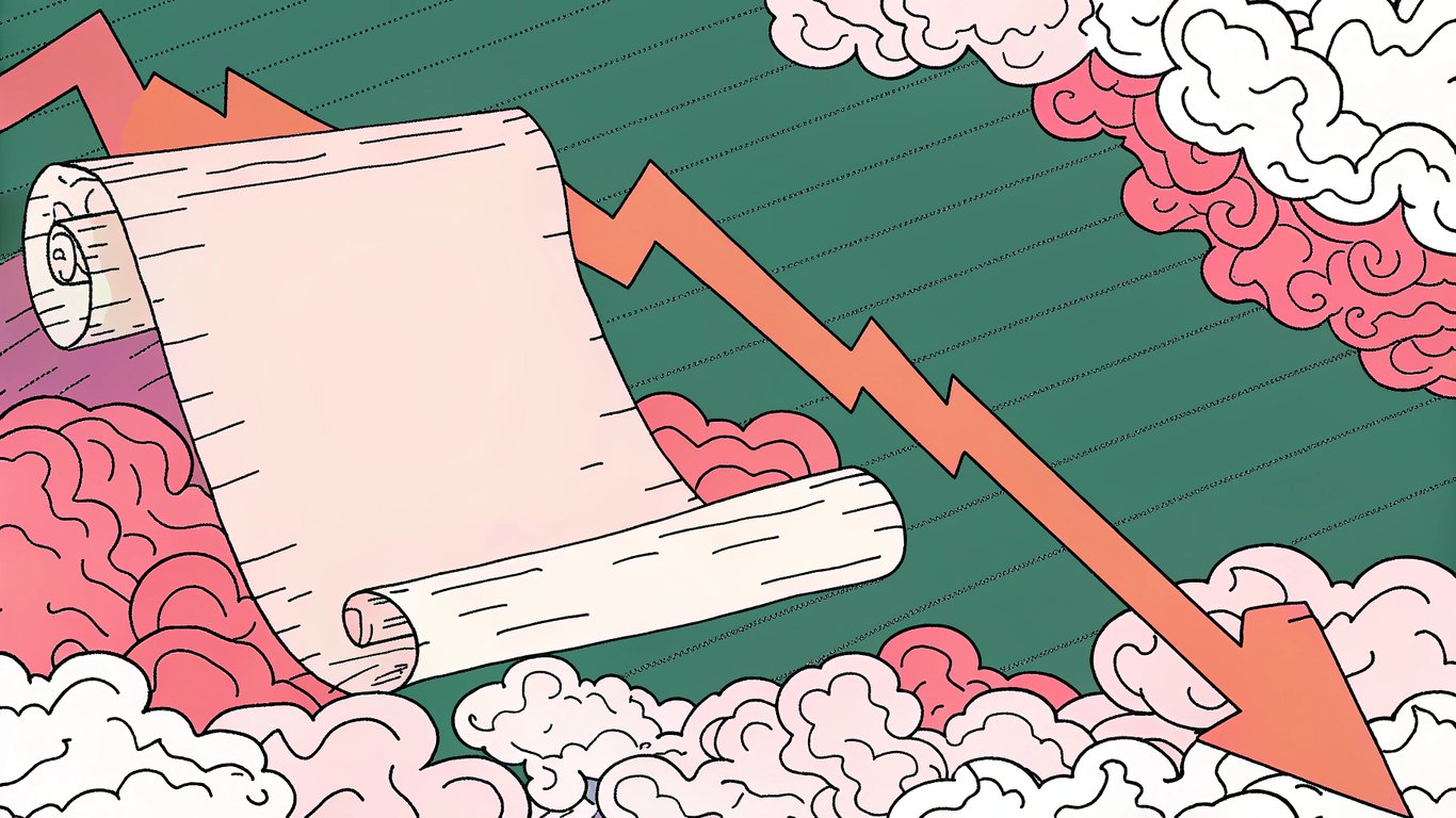 An old, decaying document turning to dust, symbolizing content losing its relevance and traffic.