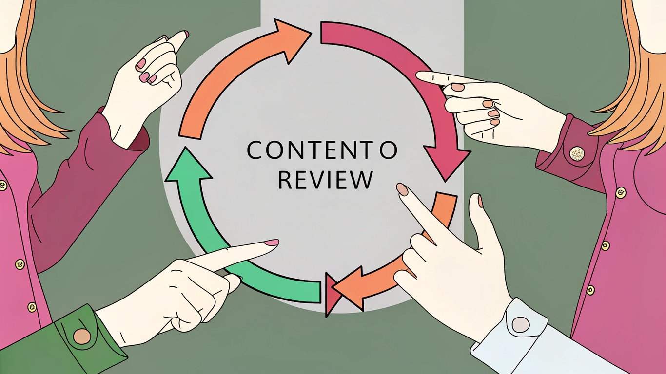 A flowchart illustrating the steps of a content republishing workflow, from identification to update.