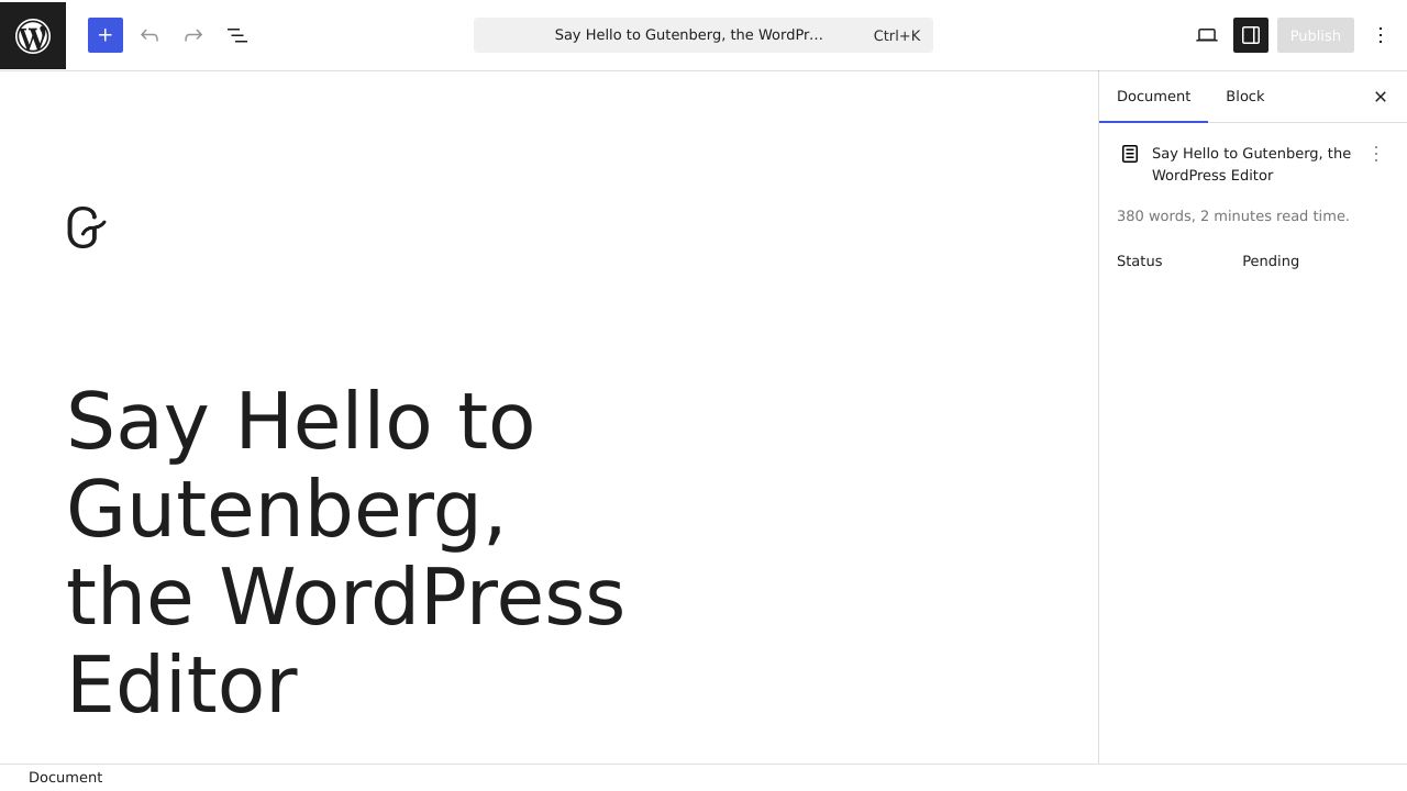 Screenshot of the WordPress block editor (Gutenberg) interface showing various content blocks.