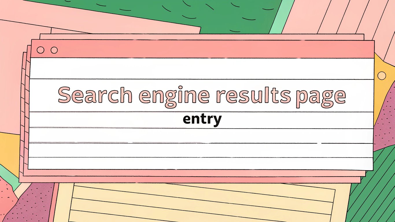 Illustration of a generic search engine result snippet with a title, URL, and meta description.