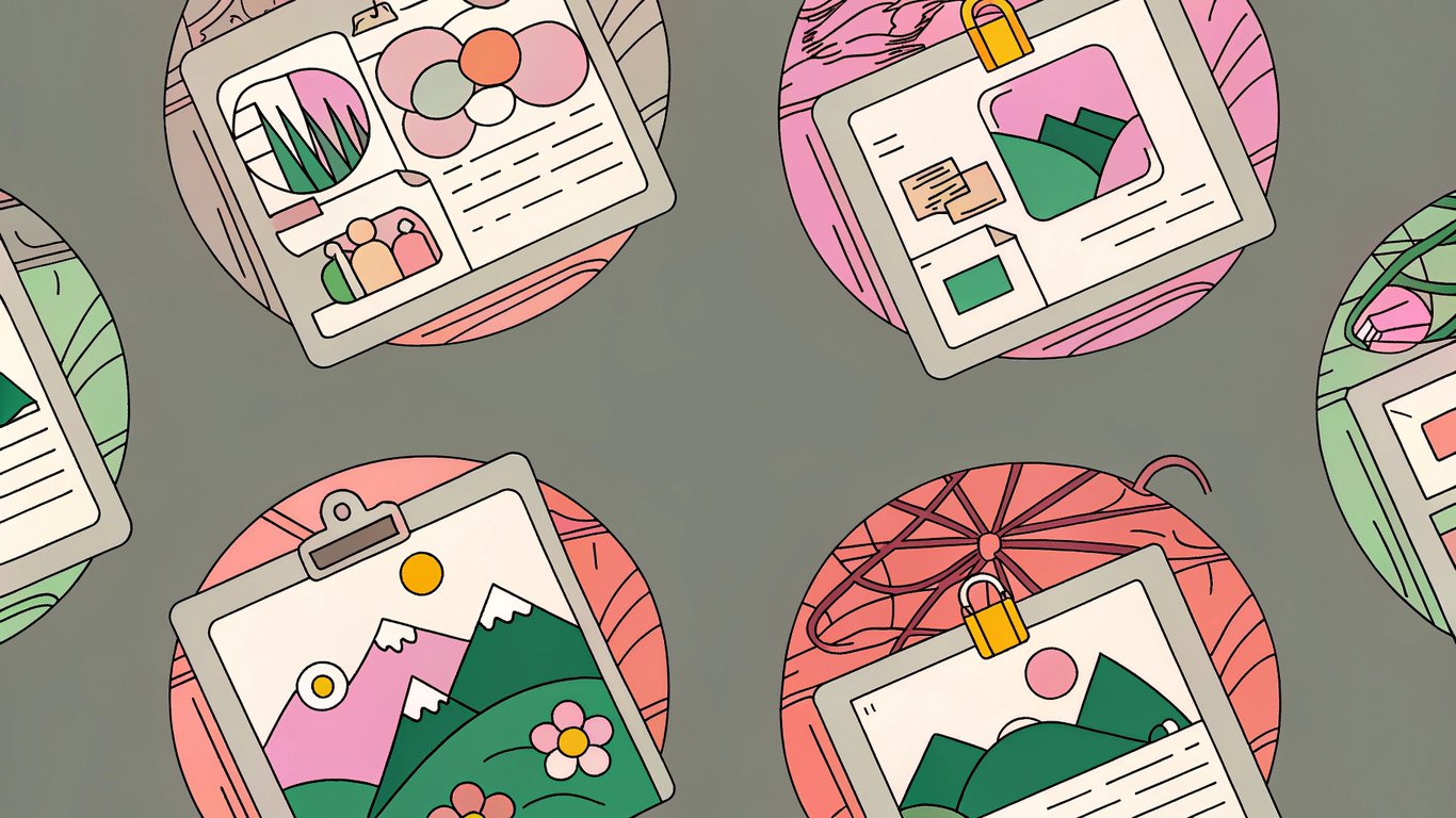 Illustration showing various content types such as an article, product, local business, and event, each with a structured data tag, representing different schema types.