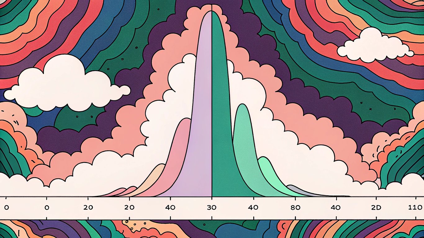 A graph illustrating the long-tail keyword concept, showing high search volume for broad terms and low search volume for specific terms forming a long tail.