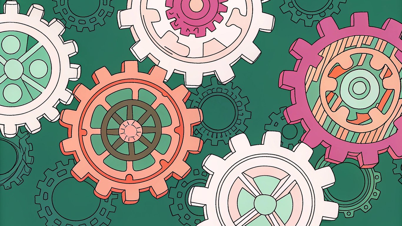 Illustration of interconnected WordPress plugins working together.