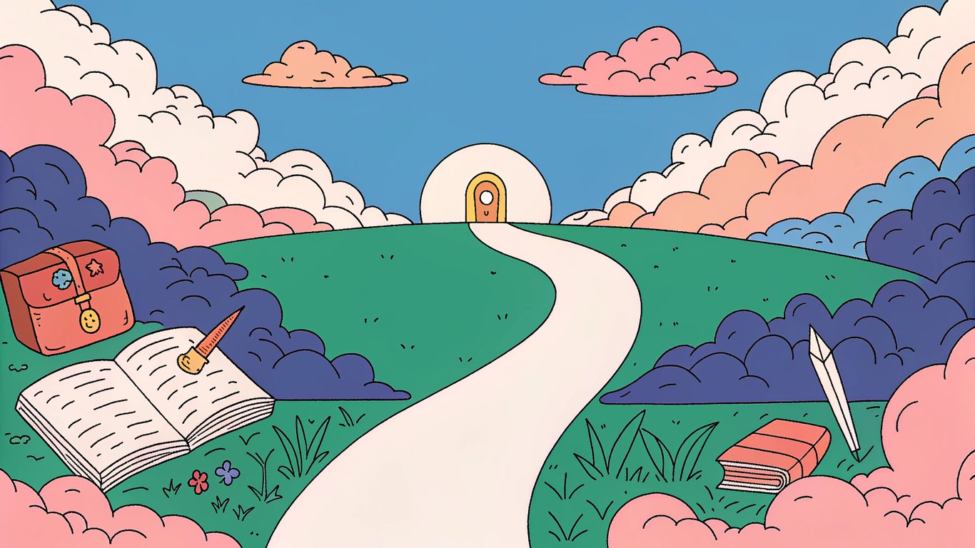 Illustration of a strategic path to blog monetization success.