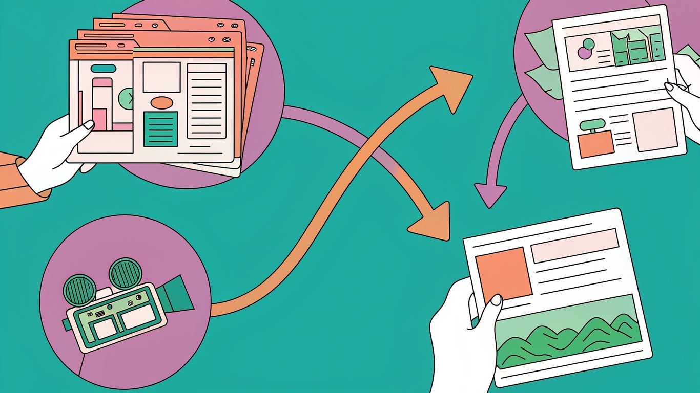 Three distinct processes: content republishing (refining), content repurposing (transforming formats), and duplicate content (copying).