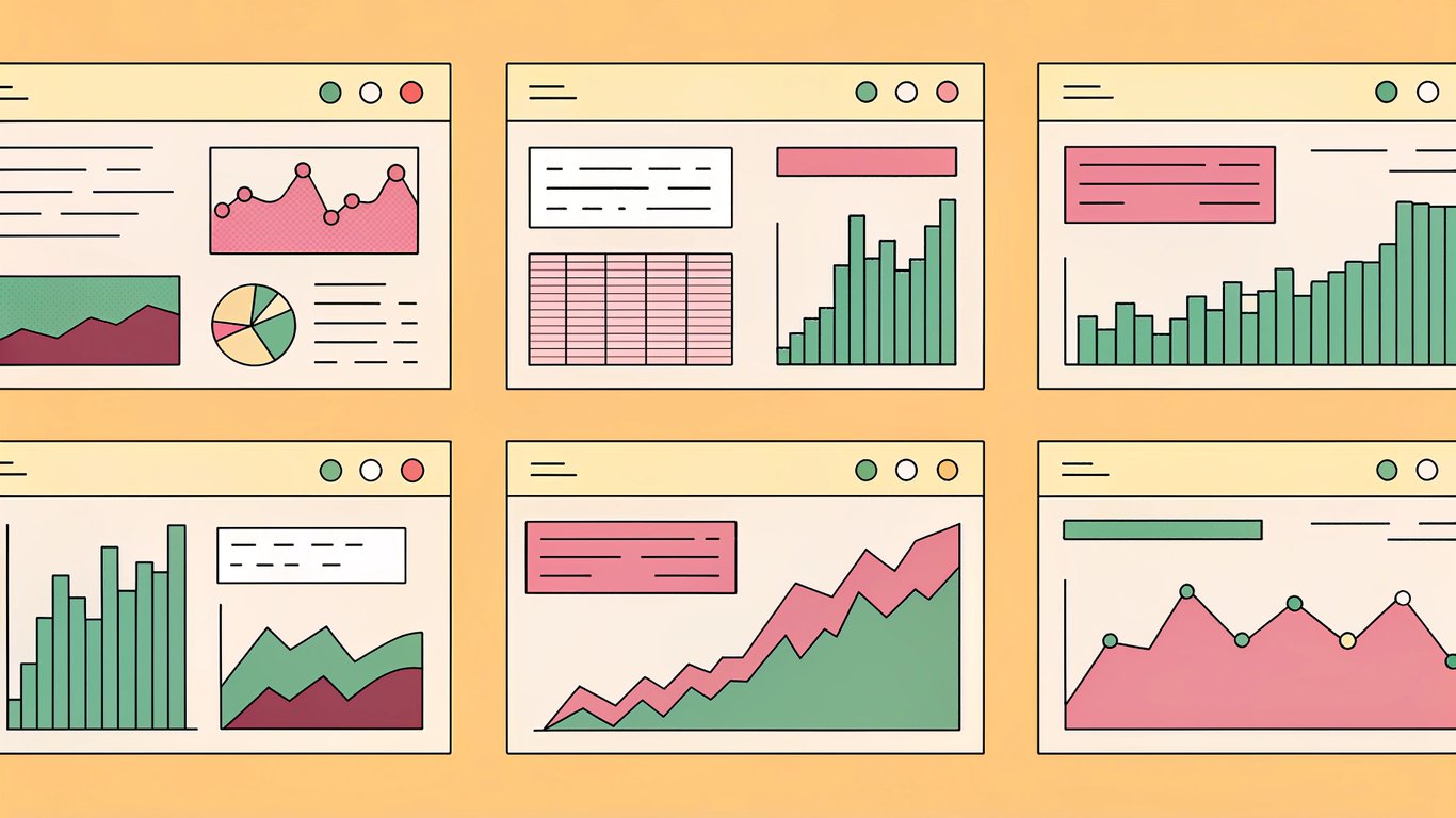 A digital dashboard showing various content performance metrics like traffic, engagement, and conversions, leading to insights.