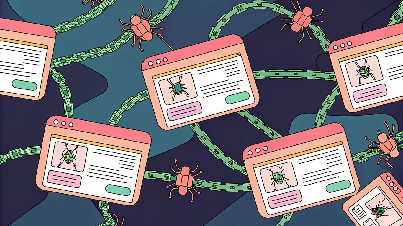 Web crawlers navigating a network of interconnected web pages.