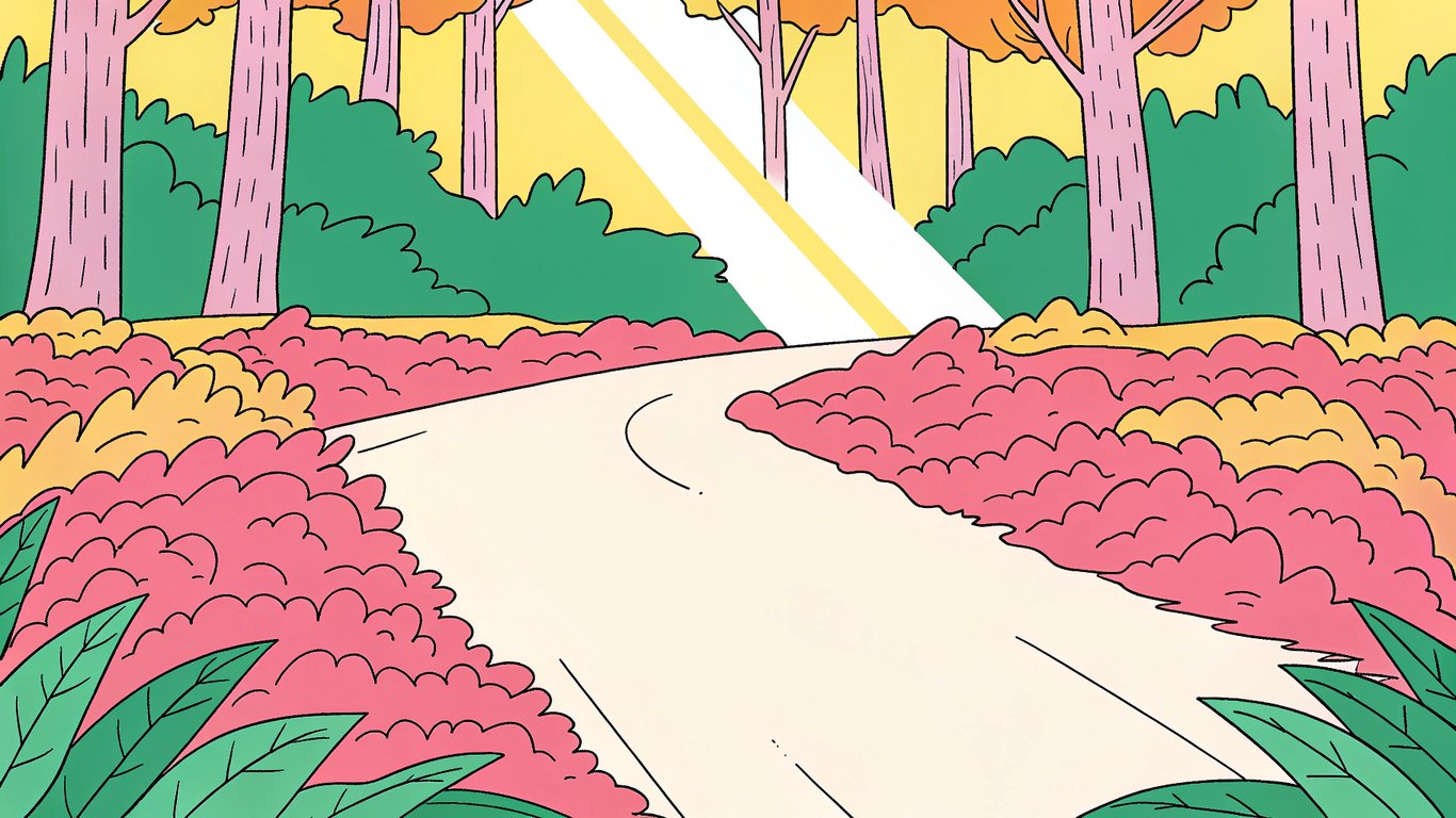 An old, winding path becoming a new, straight road, representing content republishing.