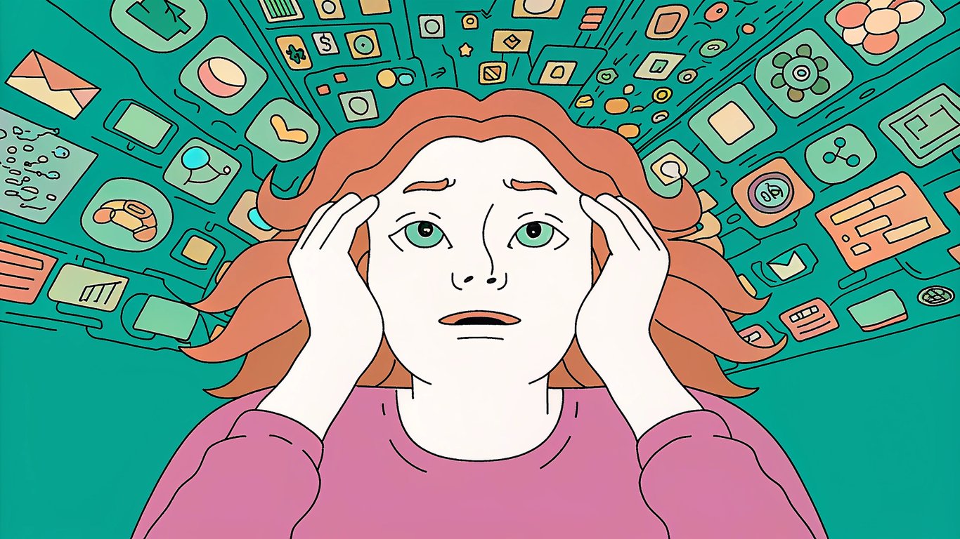 A blogger overwhelmed by many AI writing tool options.