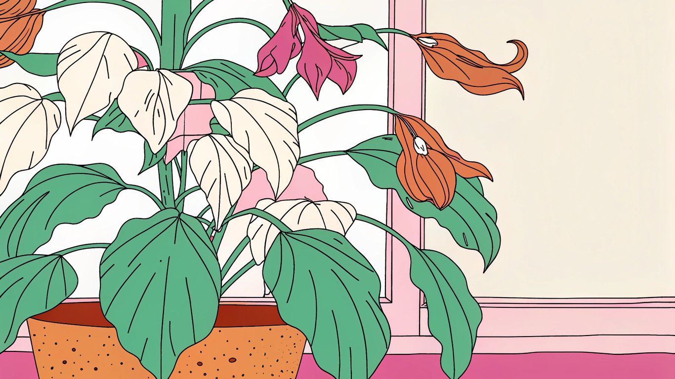 An illustration showing a plant decaying over time, representing how content becomes outdated.