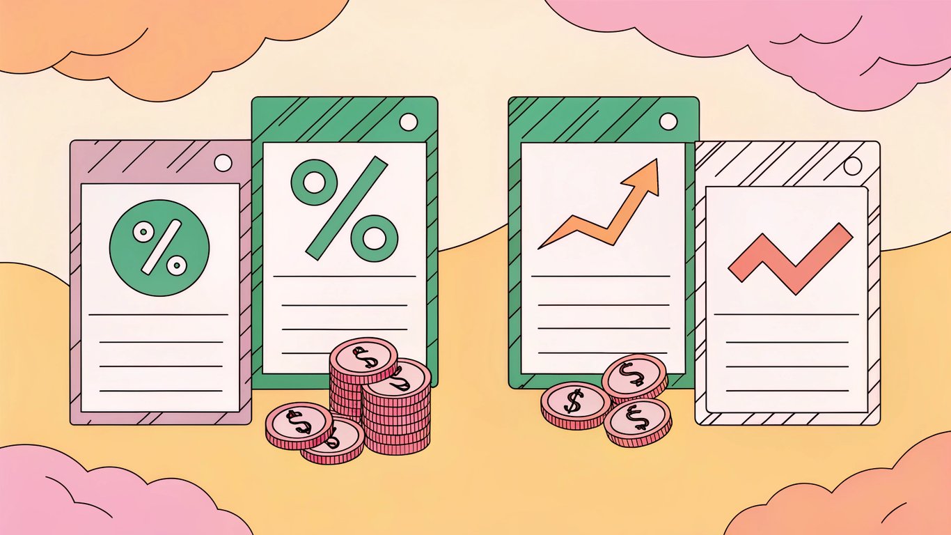 Icons representing different affiliate commission structures: pay-per-sale, pay-per-lead, pay-per-click, and recurring commissions.