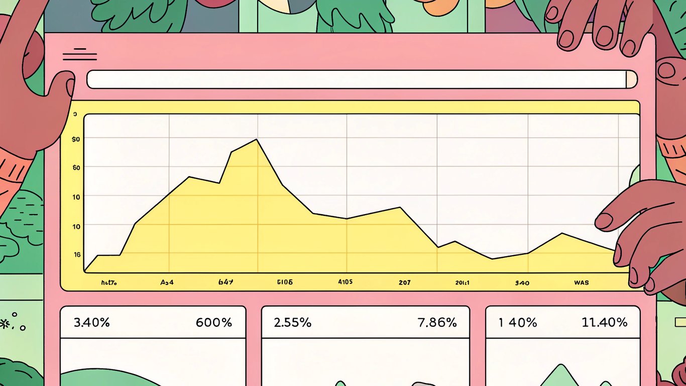 A dashboard showing a website traffic graph with a clear downward trend, indicating declining organic traffic.