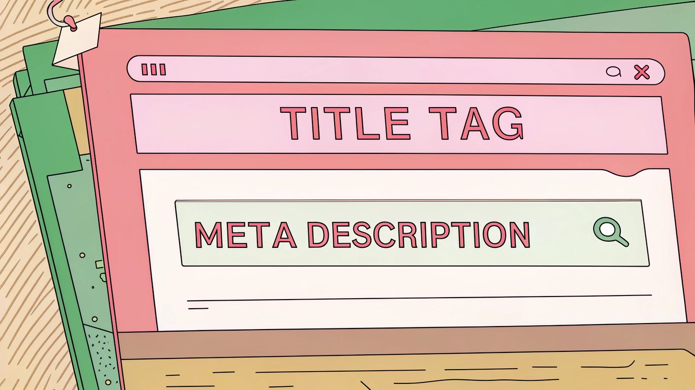 An illustration of a search engine result snippet, highlighting the title and meta description.