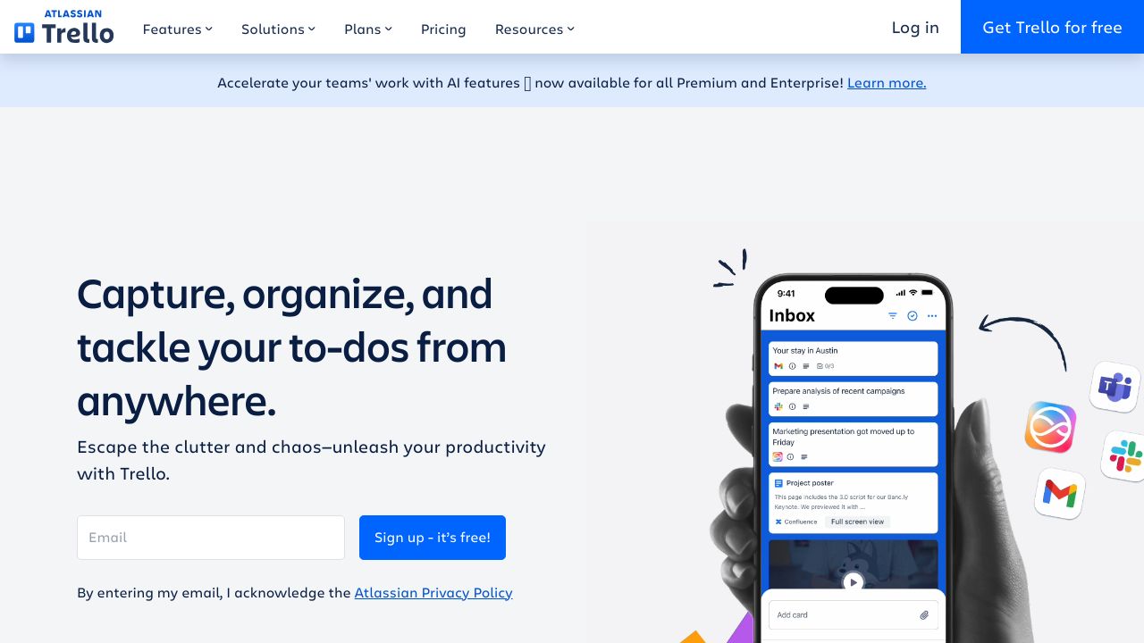Screenshot of the Trello project management interface showing a content calendar board.