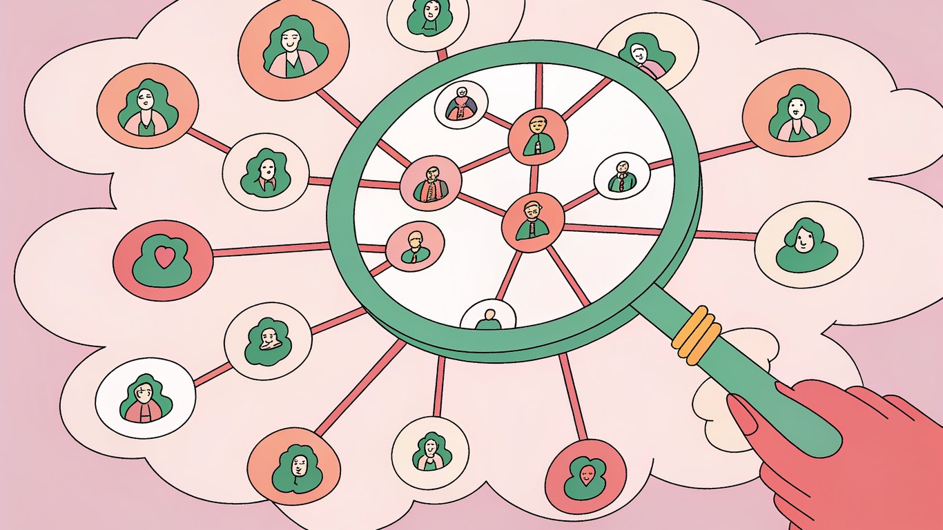Illustration of SEO evolving from single keyword focus to a network of interconnected topics.