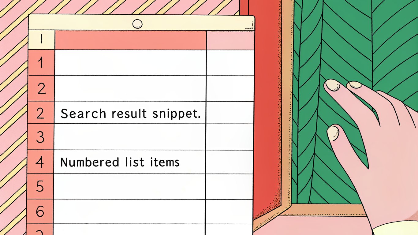 Visual representation of three types of featured snippets: paragraph, list, and table.