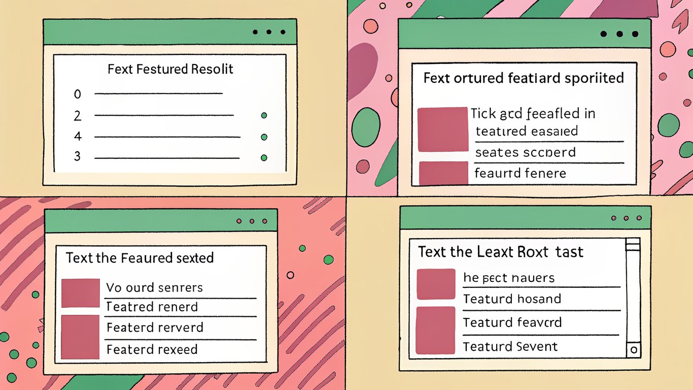 Examples of paragraph, numbered list, bulleted list, and table featured snippets.
