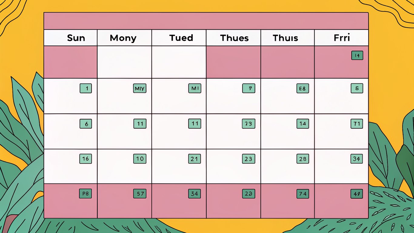 A digital content calendar showing planned blog posts and topics organized by week, demonstrating strategic content planning.