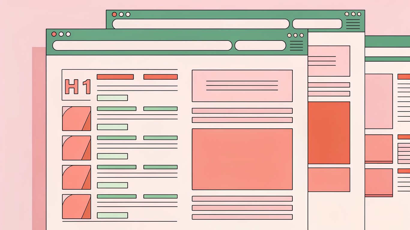 Illustration of an optimized category page layout with essential SEO and UX elements.