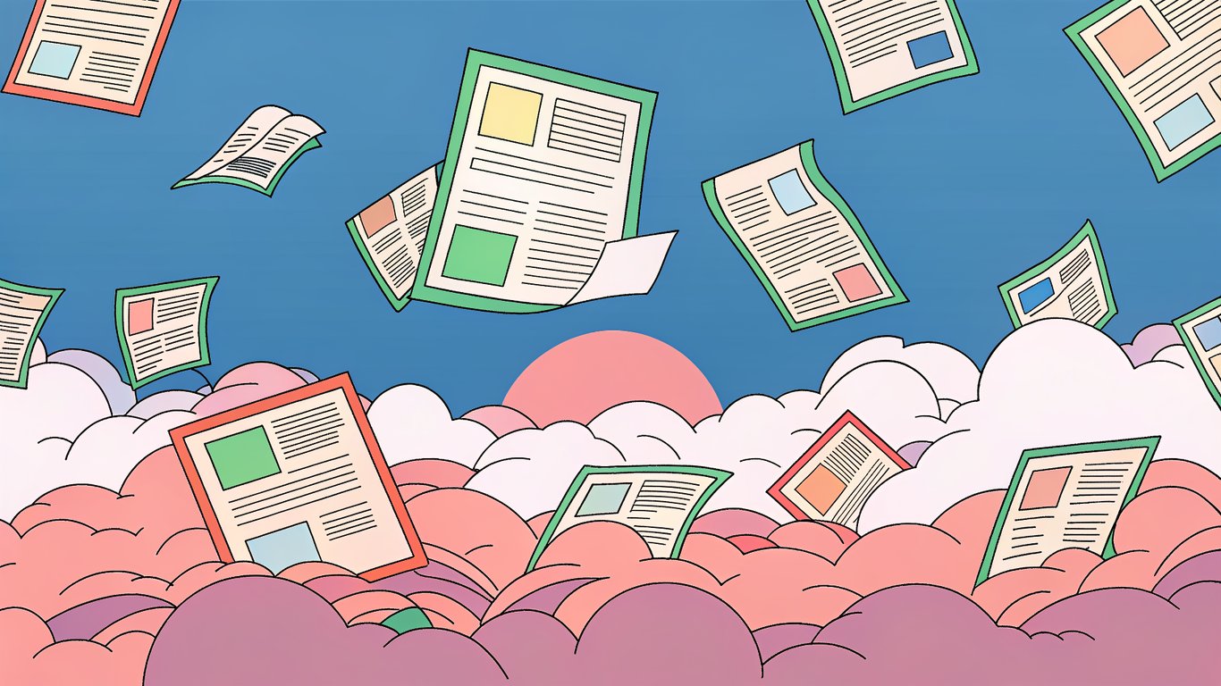 Illustration of optimized content standing out in a crowded digital publishing landscape.