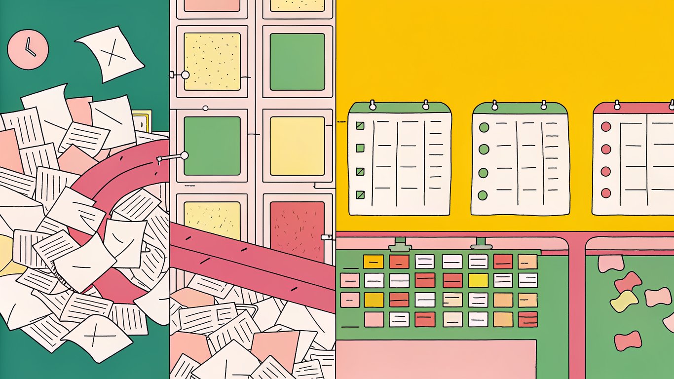 Visual representation of a four-stage content calendar maturity model, showing progression from reactive to automated.